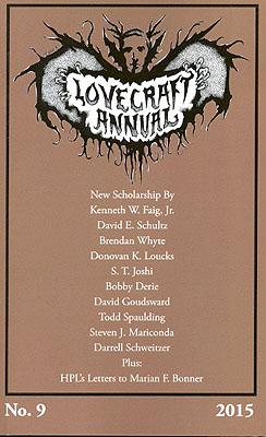 Bild des Verkufers fr Lovecraft Annual No. 9: New Scholarship on H.P. Lovecraft zum Verkauf von Ziesings