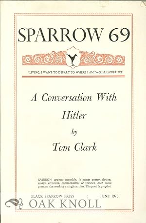 Imagen del vendedor de CONVERSATION WITH HITLER. SPARROW 69.|A a la venta por Oak Knoll Books, ABAA, ILAB