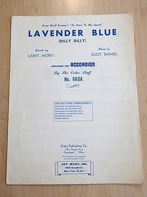 Seller image for Lavender Blue ( Dilly Dilly ) From Walt Disney's "So Dear To My Heart" Arranged for Accordion for sale by Bradley Ross Books