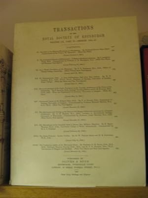 Bild des Verkufers fr Transactions of the Royal Society of Edinburgh, Volume LX, Part II, Session 1941-1942 zum Verkauf von PsychoBabel & Skoob Books