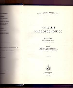 Seller image for ANALISIS MACROECONOMICO for sale by Libreria 7 Soles
