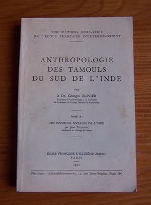 Bild des Verkufers fr Anthropologie des Tamguls du sud de l'Inde zum Verkauf von Librairie des Possibles