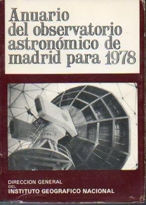 Imagen del vendedor de ANUARIO DEL OBSERVATORIO ASTRONMICO DE MADRID PARA 1978. a la venta por angeles sancha libros