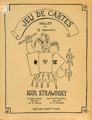 Jeu de cartes. Ballet en trois donnes. Couverture et croquis par Théodore Strawinsky