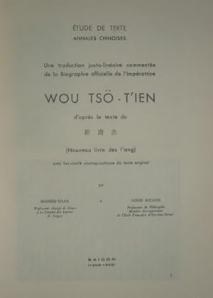 Seller image for Wou Ts-T'ien, for sale by LIBRAIRIE L'OPIOMANE