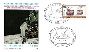 Bausteinkarte Nr.66. Mit 2 Sonderstempeln Bremen XX. Raumfahrtkongreß der Hermann-Oberth-Gesellsc...