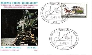 Bausteinkarte Nr.65. Mit 2 Sonderstempeln Bremen XX. Raumfahrtkongreß der Hermann-Oberth-Gesellsc...