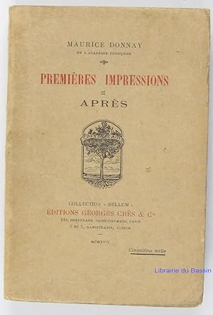 Seller image for Premires impressions Aprs for sale by Librairie du Bassin