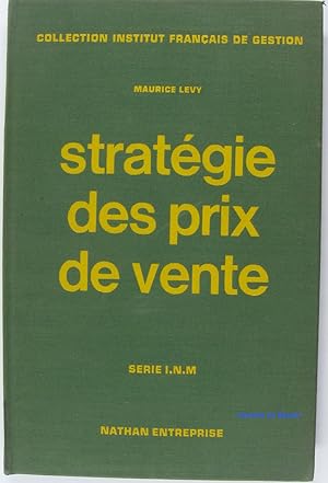 Image du vendeur pour Stratgie des prix de vente mis en vente par Librairie du Bassin