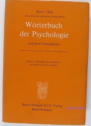 Image du vendeur pour Wrterbuch der Psychologie und ihrer grenzgebiete mis en vente par Librairie du Bassin