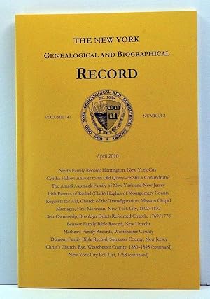 Imagen del vendedor de The New York Genealogical and Biographical Record, Volume 141, Number 2 (April 2010) a la venta por Cat's Cradle Books