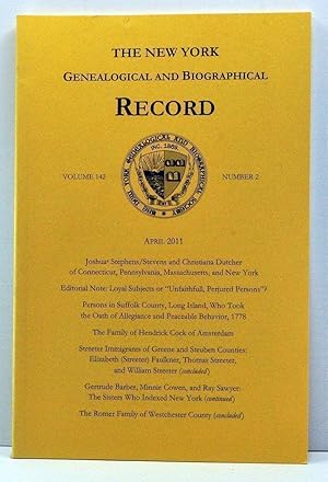 Seller image for The New York Genealogical and Biographical Record, Volume 142, Number 2 (April 2011) for sale by Cat's Cradle Books