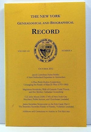 Seller image for The New York Genealogical and Biographical Record, Volume 143, Number 4 (October 2012) for sale by Cat's Cradle Books