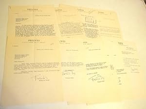 12 signierte Briefe an aus der Redaktion der zeitschrift PREUVES 1957-1966 an den Gründer der Fak...