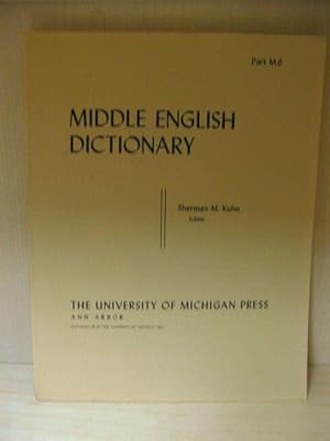 Bild des Verkufers fr Middle English Dictionary, Part M.6: Moleine - Muche zum Verkauf von PsychoBabel & Skoob Books
