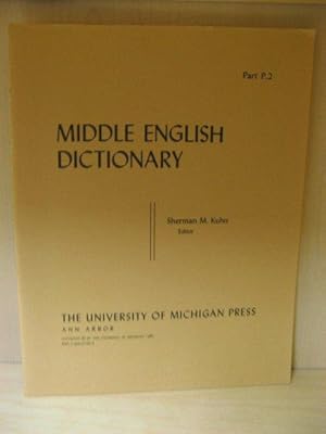 Bild des Verkufers fr Middle English Dictionary, Part P.2: Partable - Penaunce zum Verkauf von PsychoBabel & Skoob Books