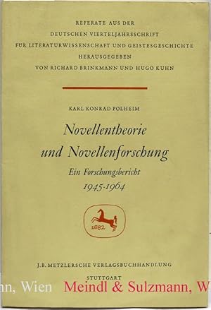 Bild des Verkufers fr Novellentheorie und Novellenforschung. Ein Forschungsbericht 1945-1964. zum Verkauf von Antiquariat MEINDL & SULZMANN OG