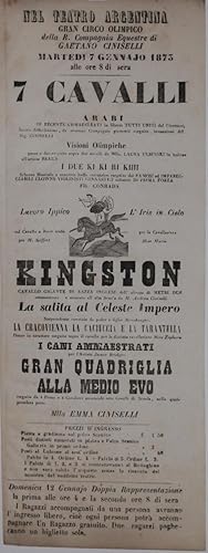 Teatro Argentina. Gran Circo Olimpico della Reale Compagnia Equestre die Gaetano Ciniselli. - 7 C...