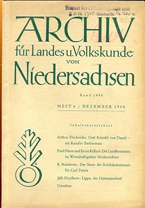 Archiv für Landes- und Volkskunde Niedersachsen. Heft 4, Band 1940.