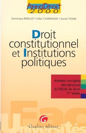 Droit constitutionnel et institutions politiques