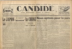 CANDIDE. Grand Hebdomaidaire Parisien et Littéraire. Quinzième année. N. 732. Jeudi 24 mars 1938.