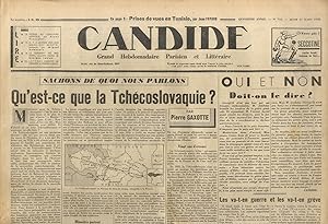 CANDIDE. Grand Hebdomaidaire Parisien et Littéraire. Quinzième anée. N. 733. Jeudi 31 mars 1938.