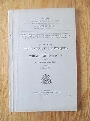 Recherche sur le cobalt et les alliages du cobalt faites à l'Université Queens