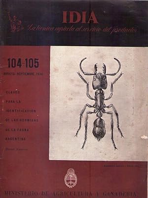 IDIA. Nos. 104 - 105. Agosto - septiembre de 1956. (Claves para la identificación de las hormigas...