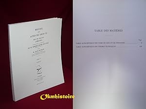 Recueil des Actes de LOUIS VI , Roi de France ( 1108-1137 ) . ------------- Volume 4 seul [ TABLES ]