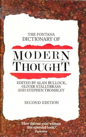 Imagen del vendedor de The Fontana Dictionary of Modern Thought: Second Edition a la venta por Goulds Book Arcade, Sydney