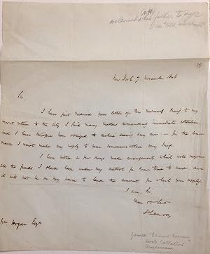 [Handwritten letter from the noted book collector and philanthropist, declining a request by Will...