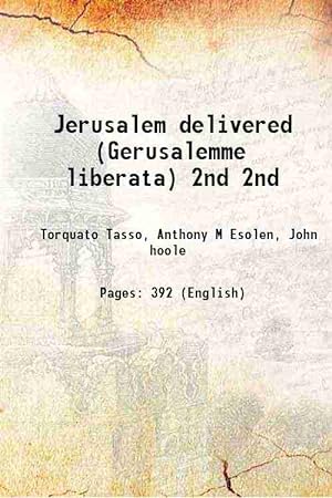 Immagine del venditore per Jerusalem delivered (Gerusalemme liberata) Volume 2nd 1803 venduto da Gyan Books Pvt. Ltd.