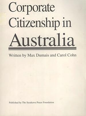 Imagen del vendedor de Corporate Citizenship in Australia a la venta por Masalai Press