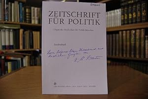 Bild des Verkufers fr Sonderdruck des Aufsatzes: "Machtwechsel, Legitimitt und Kontinuitt als Probleme des deutschen politischen Denkens im 19. Jahrhundert." Aus: Zeitschrift fr Politik. Organ der Hochschule fr Politik Mnchen 45. Jahrgang. zum Verkauf von Gppinger Antiquariat