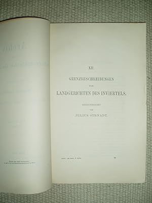 Seller image for Grenzbeschreibungen von Landgerichten des Inviertels [with "Zur Frage einer Besitzstandskarte der sterreichischen Alpenlnder"] for sale by Expatriate Bookshop of Denmark