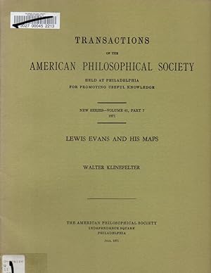 Lewis Evans and His Maps (Transactions of the American Philosophical Society Volume 61, Part 7, 1...