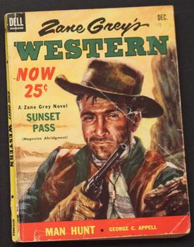 Seller image for ZANE GREY'S WESTERN - ( December, 1953 ; Volume 7 #9; -- Pulp Digest Magazine ) - Sunset Pass by Zane Grey; for sale by Comic World