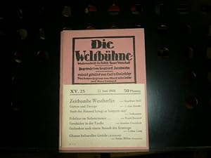 Bild des Verkufers fr Die Weltbhne - 15. Jg. - Heft 25 - 22. Juni 1960 zum Verkauf von Antiquariat im Kaiserviertel | Wimbauer Buchversand