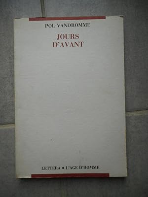 Seller image for Jours d'avant for sale by Frederic Delbos