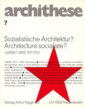 Seller image for Sozialistische Architektur? Architecture socialiste? UdSSR/URSS 1917-1932. for sale by adr. van den bemt