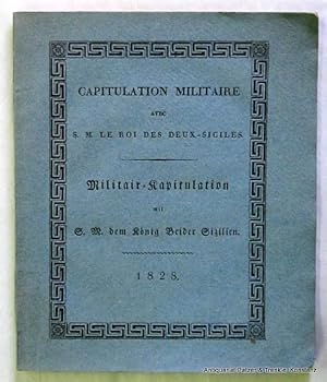 Image du vendeur pour O.O. 1828. Kl.-4to. (23,2 : 19,4 cm). Mit einigen Tabellen. Druck zweispaltig in Deutsch und Franzsisch. 69 S. Bedruckter Orig.-Umschlag. mis en vente par Jrgen Patzer