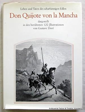 Seller image for Leben und Taten des scharfsinnigen Edlen Don Quijote von la Mancha. bersetzt von Ludwig Tieck. Mit einem Essay von Heinrich Heine. Wiesbaden, Ebeling, 1973. Fol. Mit 120 ganzseitigen Illustrationen von Gustave Dor. 244 S., 6 Bl. Or.-Pp. mit Schutzumschlag; dieser minimal fleckig. (ISBN 3921195039). for sale by Jrgen Patzer