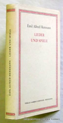 Imagen del vendedor de Lieder und Spiele. Heidelberg, Lambert Schneider, 1968. Mit Portrt u. einigen Illustrationen. 488 S. Or.-Lwd. mit Schutzumschlag. a la venta por Jrgen Patzer