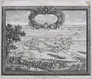 Seller image for Thorunium Primaria Pruiae Regal. Urbis d. 26. Nov. An. 1655 deditione". Kupferstich mit breiter ornamentaler Bordre. (Nrnberg 1697). 29,4 x 38 cm (Blatt 32,5 x 38 cm). for sale by Jrgen Patzer