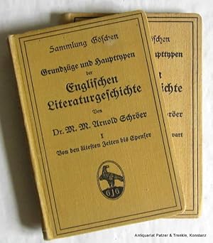 Seller image for Grundzge und Haupttypen der englischen Literaturgeschichte. 2., vermehrte Aufl. 2 Bnde. Berlin, de Gruyter, 1927. Kl.-8vo. 154 S.; 148 S. Or.-Lwd. (Slg. Gschen, 286/287). for sale by Jrgen Patzer