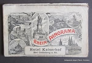 Image du vendeur pour Hotel Kaiserhof Bad Godesberg a. Rh. (Deckeltitel). Rheinlaufkarte (Kln - Mainz), mehrfach gefaltet u. beidseitig bedruckt. (120 : 40 cm). Berlin, Kummer, o.J. (ca. 1940). Mit zahlr. teils illustrierten Anzeigen. mis en vente par Jrgen Patzer