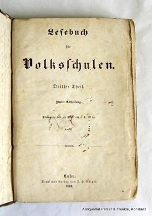Dritter Theil, Zweite Abtheilung. Lahr, Geiger, 1869. Kl.-8vo. Mit Abbildungen. VI, 306 S. Schlic...
