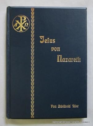 Bild des Verkufers fr Jesus von Nazareth. Bilder aus den Evangelien. Hannover, Schmidecke, 1906. Mit 4 Tafeln (Titelbild und drei Zwischentitel) von A. Zick u. Jugendstil-Buchschmuck. 5 Bl., 131 S. Or.-Lwd. mit Goldprgung u. dreiseitigem Goldschnitt in Schuber; dieser bestoen. zum Verkauf von Jrgen Patzer