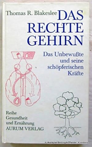 Seller image for Das rechte Gehirn. Das Unbewusste und seine schpferischen Krfte. Freiburg, Aurum Verlag, 1982. Mit 22 Abbildungen. 276 S., 2 Bl. Or.-Pp. (ISBN 3591081906). - Einige Bleistiftanmerkungen. for sale by Jrgen Patzer