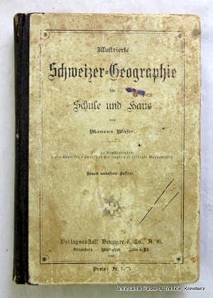 Bild des Verkufers fr Illustrierte Schweizer-Geographie fr Schule und Haus. 9. verb. Aufl. Einsiedeln, Benziger, 1907. Mit ca. 180 (davon 37 ganzs.) Holzstichansichten. 288 S., 2 Bl. Orig.-Halbleinenband; berieben u. bestoen, Deckelbezge stark fleckig. zum Verkauf von Jrgen Patzer